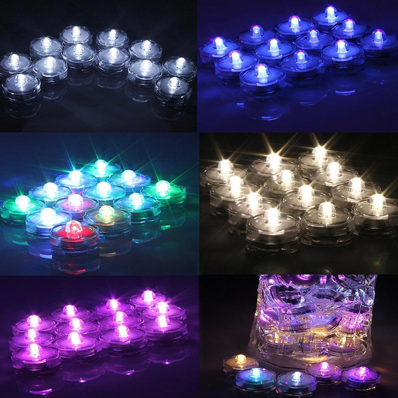Wedding Party Deocration Vase Lamp Super Bright Submersible Waterproof Mini LED Tea Light Candle Lights