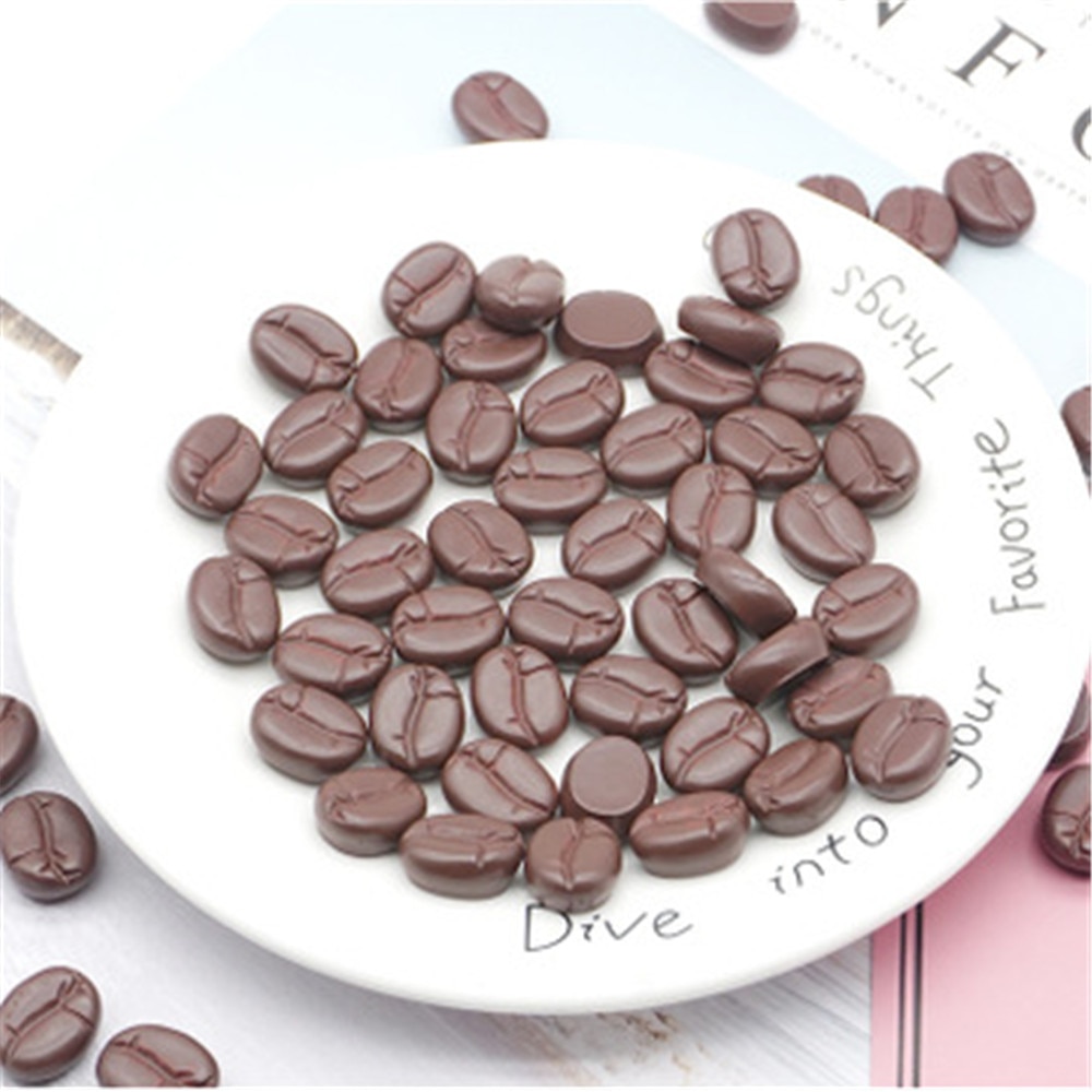 10pcs Slime Charms Simulated Coffee Beans Resin Addition for slime DIY Accessories Beads Making Supplies For Scrapbooking Crafts