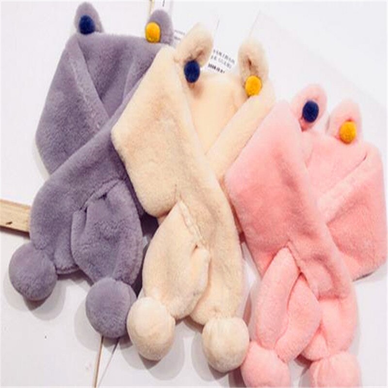 Mädchen han-ausgabe mit dicken pelz kragen zu halten warme winter wolle schal männlichen babys kreuz reine farbe kaninchen wolle tuch B322