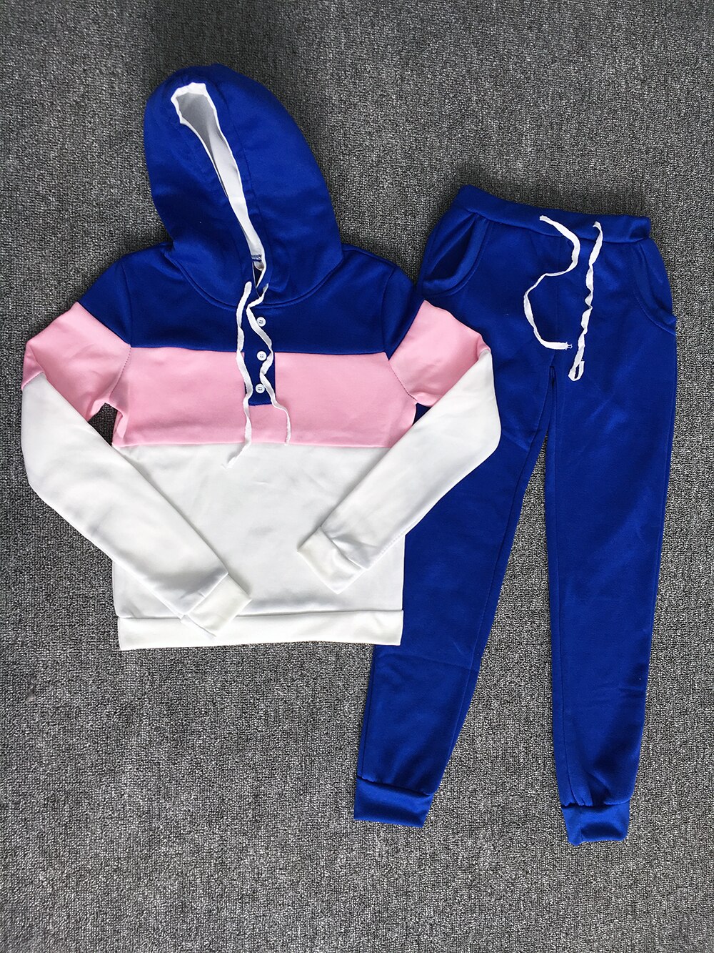 Suit Set Women Tracksuit Two-piece Sport Style Outfit Jogging Sweatshirt Fitness Lounge Sportwear: LANFEN / S