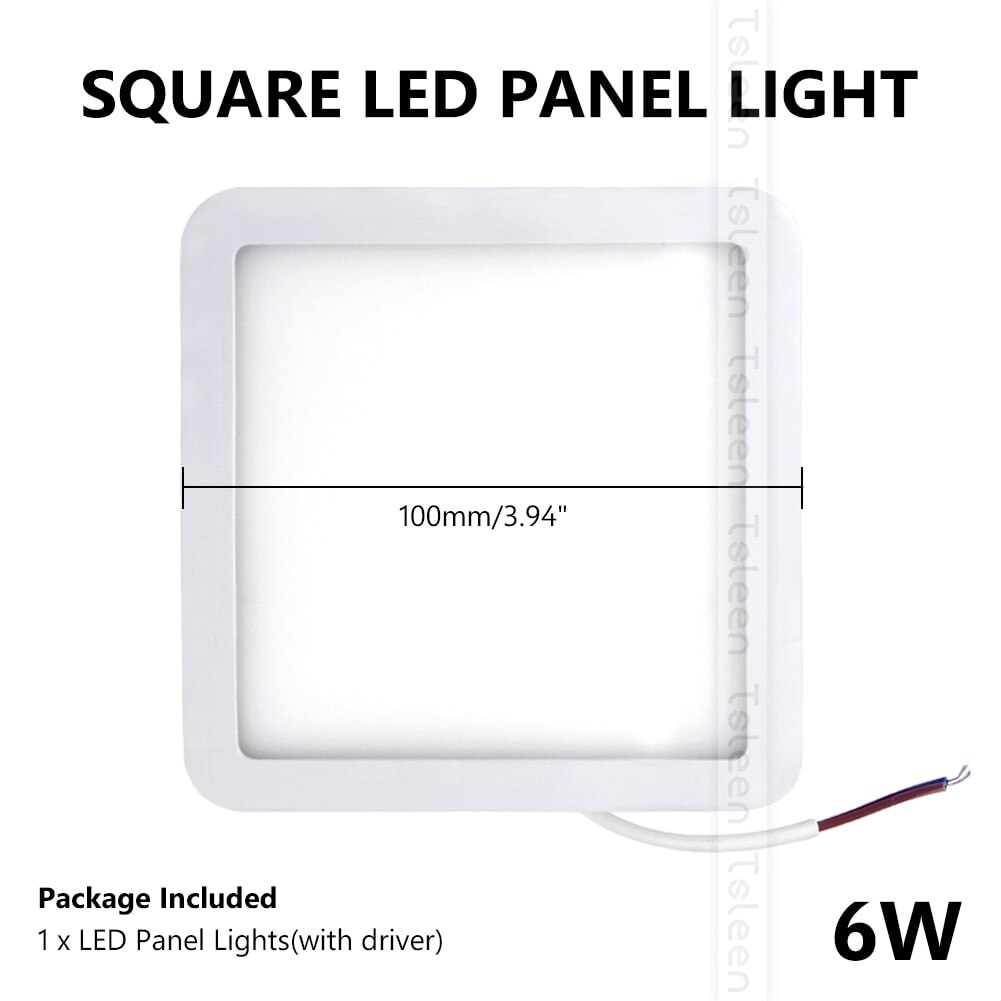 6W-20W LED Panel Light Ceiling Lights Round Square Cold White Natural Light LED Fixtures Ceiling Lamps For Living Room Lighting: Square 6W