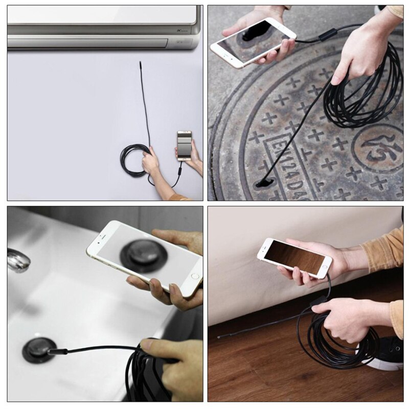 Cámara endoscopio USB tipo C Android de 5,5mm cámara de inspección de tuberías impermeable boroscopio para Huawei teléfono Android boroscopio