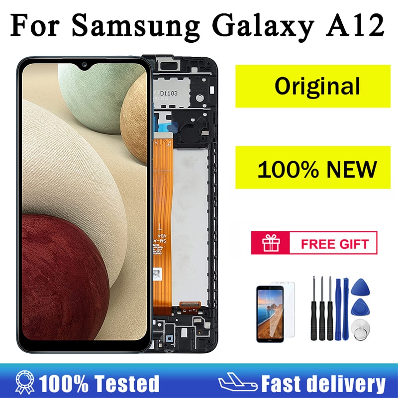 AUMOOK 100% Original For Samsung Galaxy A12 LCD Display Touch Screen digitizer Assembly Replacement LCD Screen