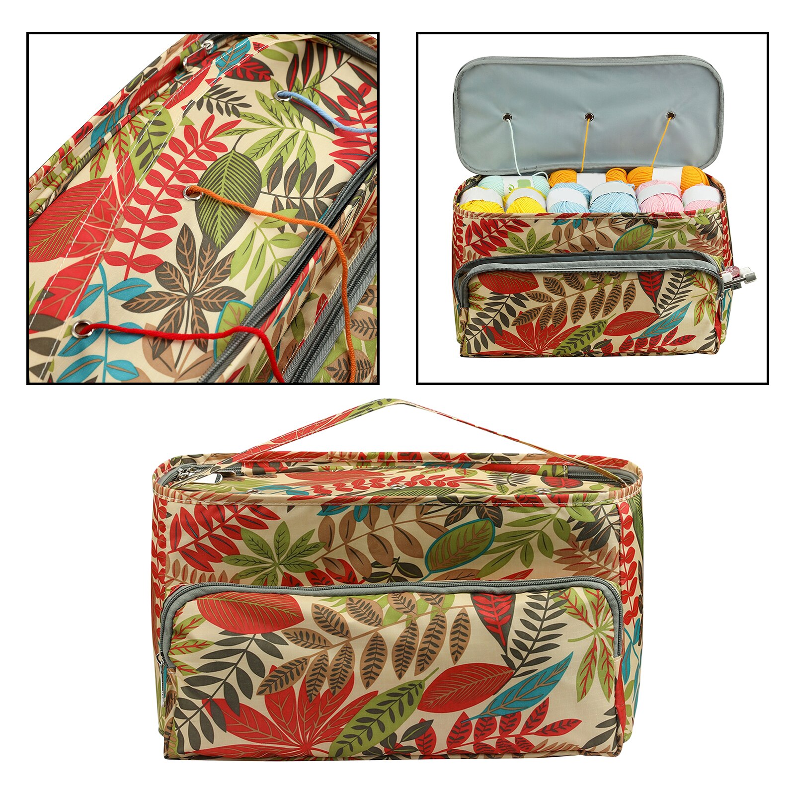 Knitting Bag Large Size Organizer Tote with Zipper And for Needles