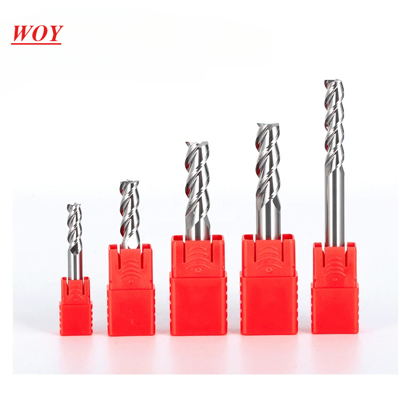 WOY HRC55 Houtbewerking gereedschap rechte fluiten Cnc carbide frees Aluminium Koper Hout frees Frees