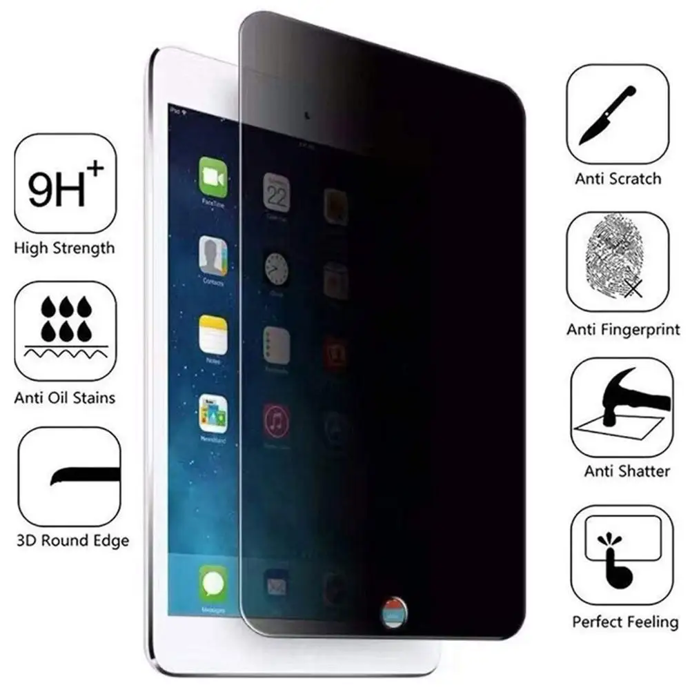 Privacy Tempered Glass For Apple iPad Air 3 2 Mini 5 4 Anti Spy Screen Protector For iPad Pro 9.7 10.5 11 Tablet