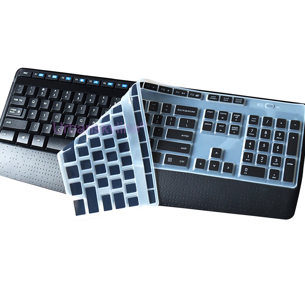 MK345 Keyboard Cover for Logitech K345 MK345 Protective Protector Skin Case Black Clear Silicone TPU Skin Computer