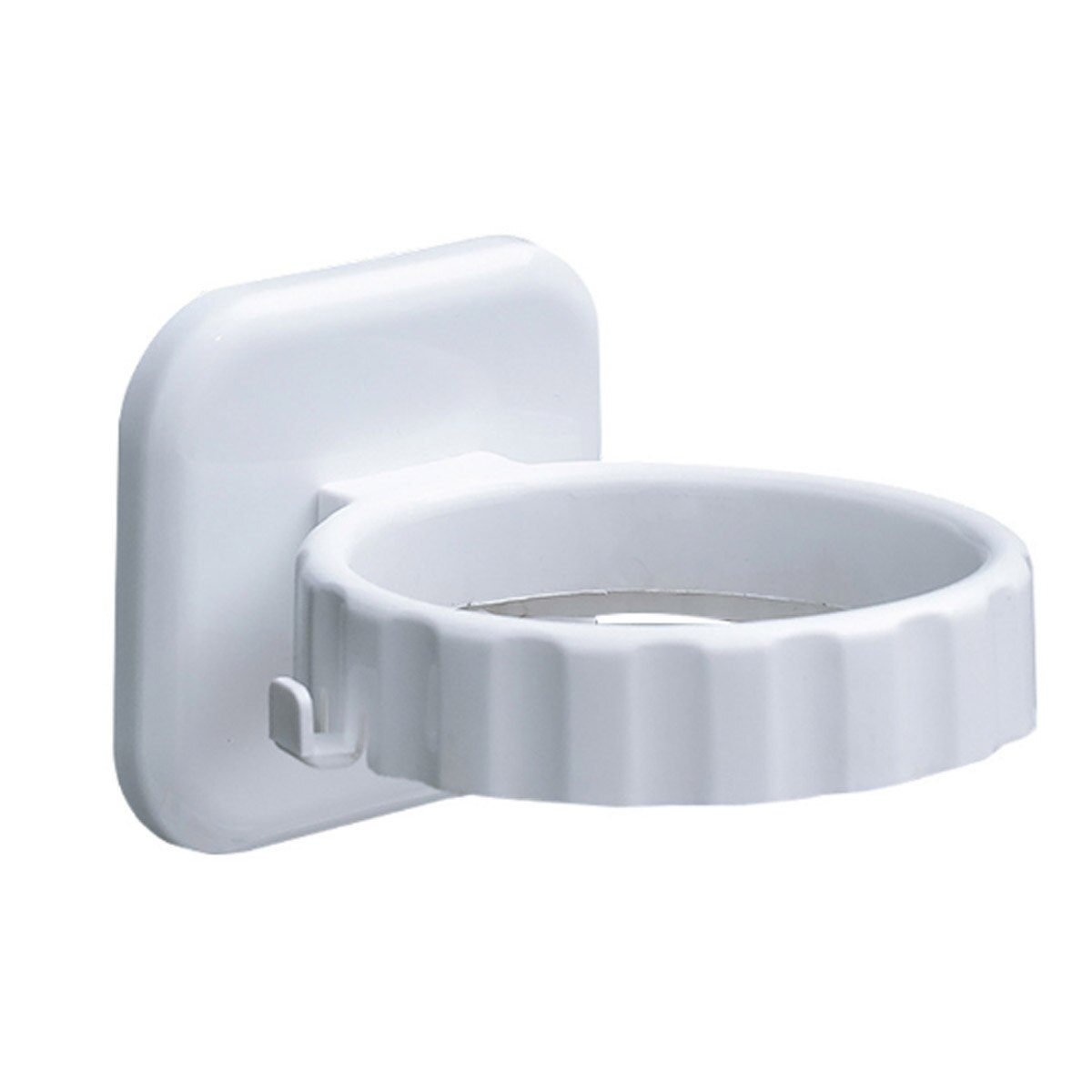 Hair Dryer Holder No Drilling Wall Mounted Bathroom Hair Blow Dryer Hanging Rack with Small Hook Clip