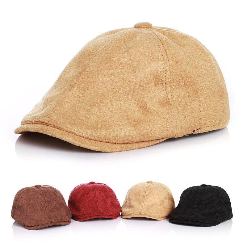 Berretti piatti classici per bambini Suedette berretto Vintage per ragazzi ragazze autunno inverno bambini cappelli a cuffia regolabili 2-6 anni