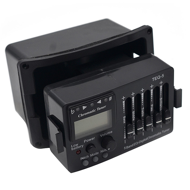 5 Band Acoustic Guitar Preamp EQ Equalizer Classical Acoustic Guitar Amplifier Digital Blend Tuner Piezo Pickup Without Tail Pin