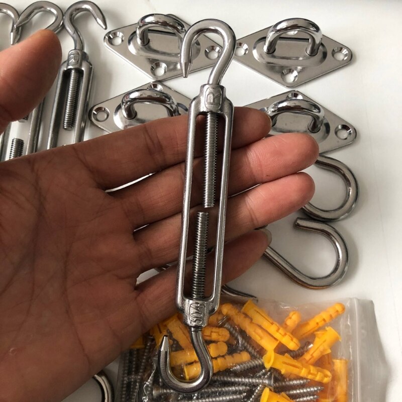Stainless Steel 304 Basket Screws Wire Rope Tension Hook / Eye Turnbuckle Hook Wire Rope Tension Tighten tool Hooks