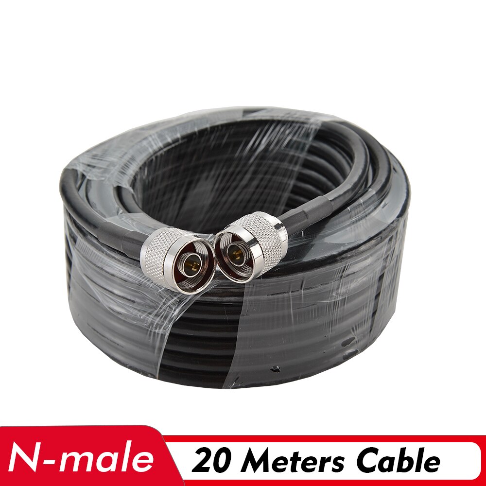 20 meter Coaxkabel N Male Connector Lage Verlies 50-5 Zwart 20 M Kabel met Outdoor/ indoor Antenne en Signaal Booster