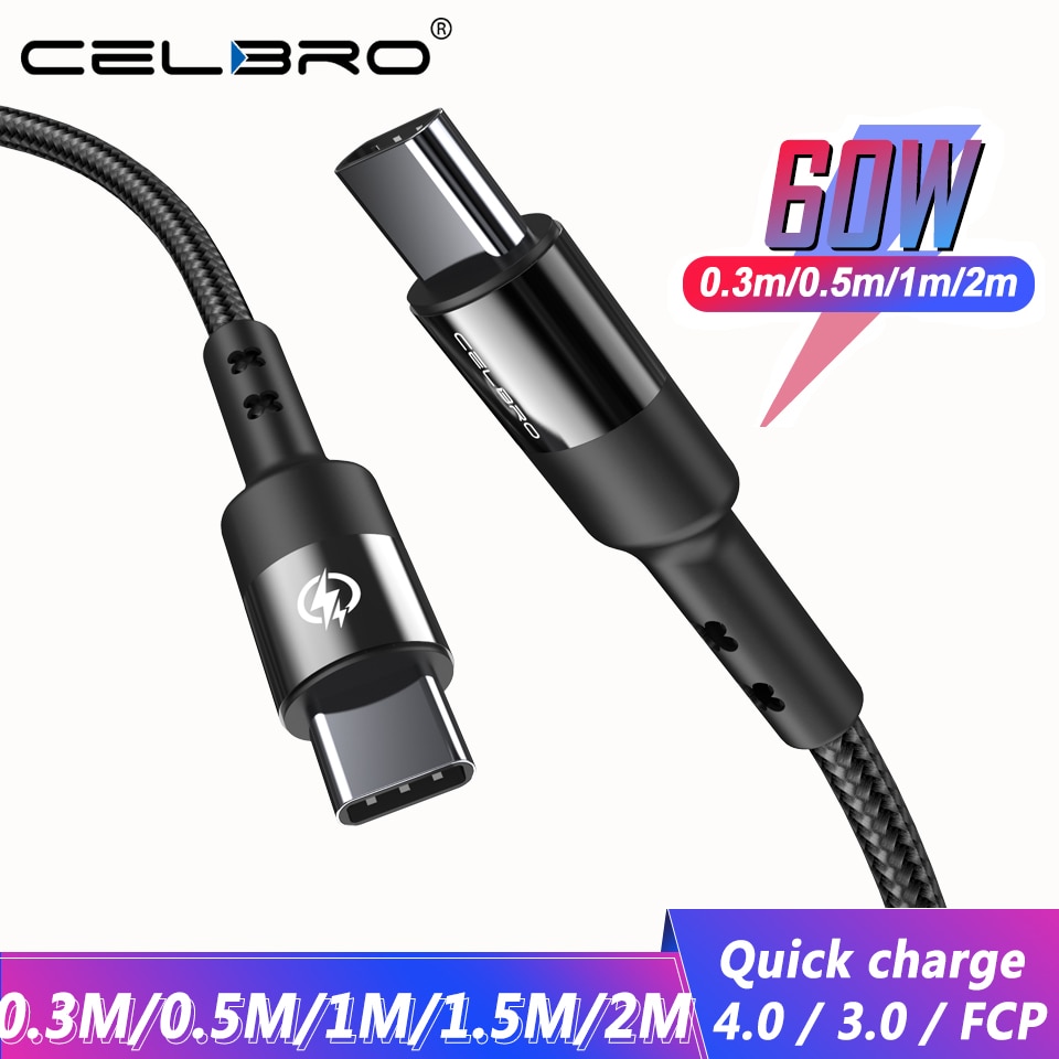 2 Colors Pd Charger Cable 60w For Huawei P40 P30 Pro Tablet Usb Type C To Usb Type C Usbc Cabo Quick Charge Charging Cabl Cord