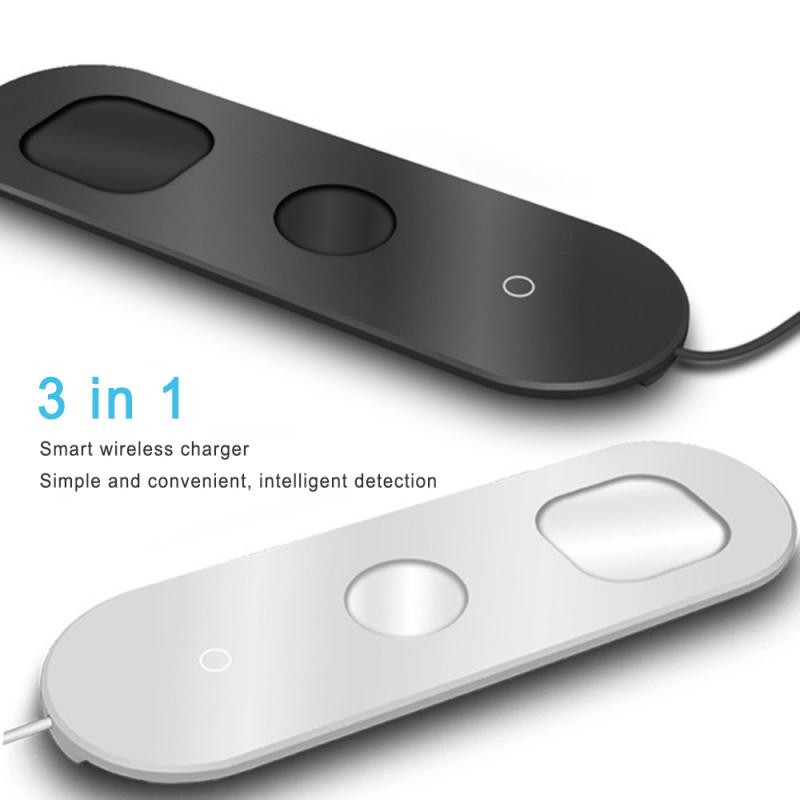 Sec 3 In 1 Draadloze Oplader 10W Snelle Draadloze Opladen Pad Voor Iphone 11/11pro/X/Xs/8 Voor Apple Horloge Serie 5 4 3 Airpods