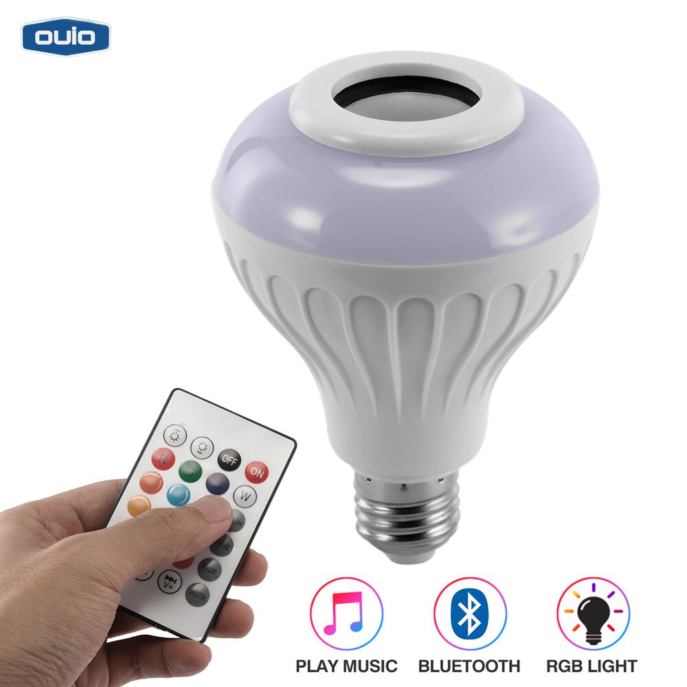 Bluetooth Speaker LED Muziek Licht Home E27 12W LED Lamp Subwoofer Ondersteuning Bluetooth APP Om 12 Kleur Lichten speaker