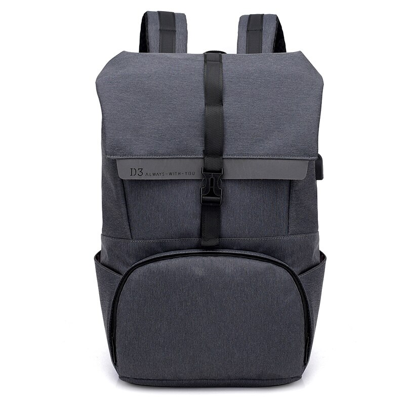 Mochila antirrobo de negocios para estudiantes universitarios, bolso escolar Simple con carga USB para ordenador, mochila de viaje, novedad de: Gris