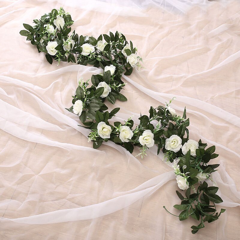 Artificial Flower Vine Rose 11 Flowers Natural Garland for Wedding Garden Decor B99