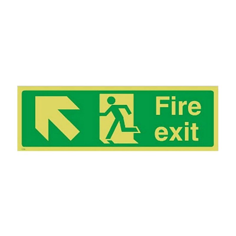Fire Exit Sign Stickers Decal Adhesive Glow In The Dark With Direction Arrows 36 X 14cm: 7