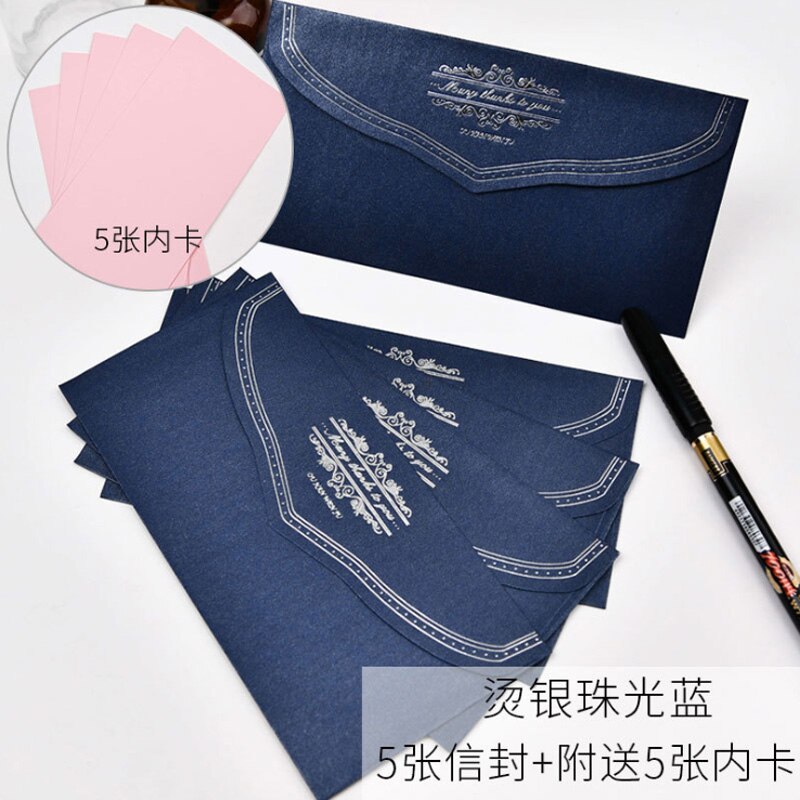 20packs/lot Lovely European Stamping Printing Kraft Paper Envelopes Decorative Envelope Small Paper Envelope: Blue