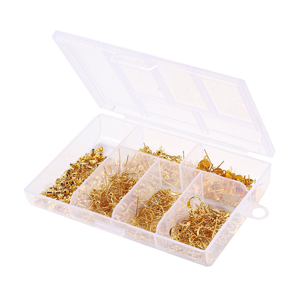 Conjunto de fornituras para joyería, collar, cadena, pendiente, alambre, aguja de joyería, estilo mixto, kits de suministros de joyería, 4 colores, 300 Uds.