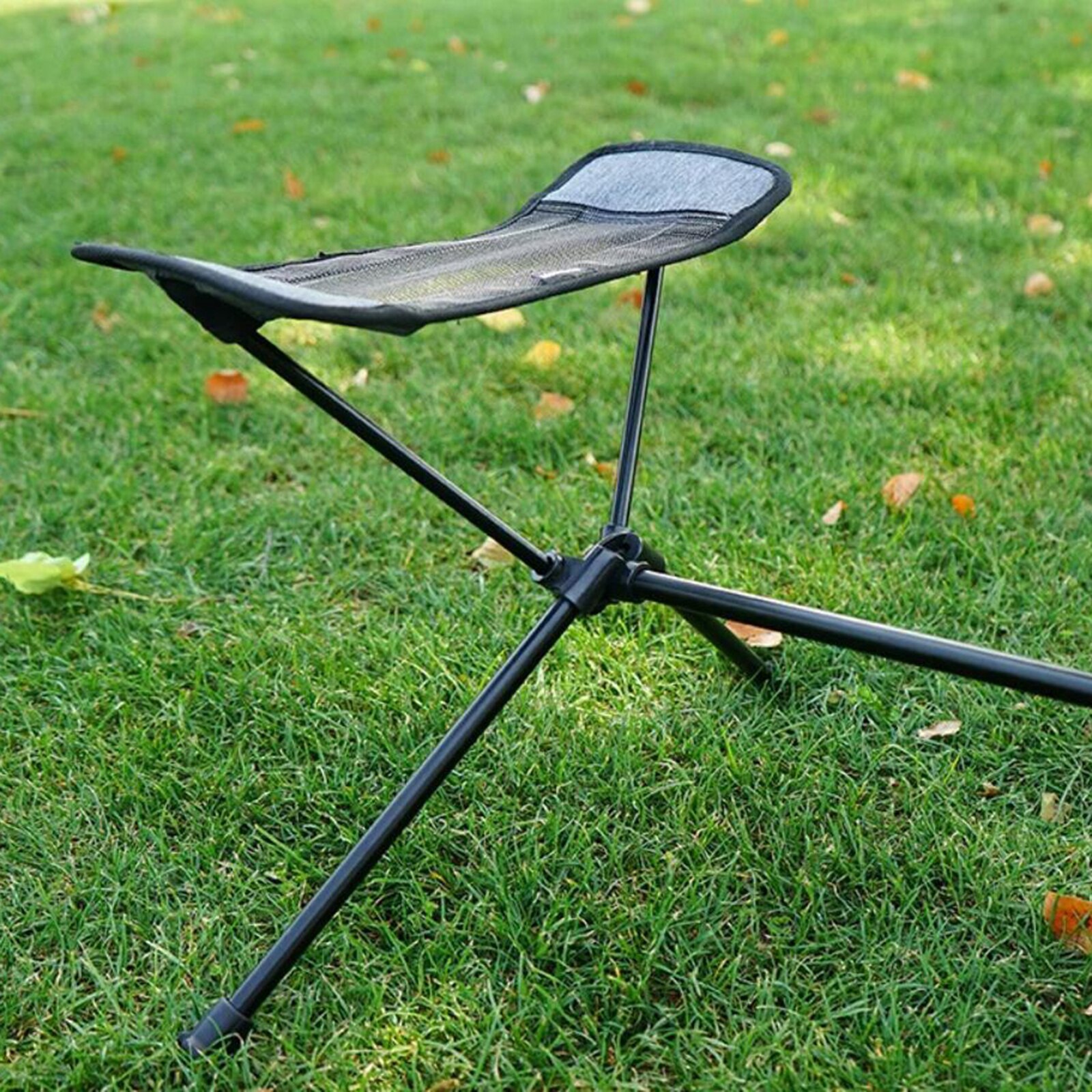 Portable Folding Footstool Camping Fishing Chair Footrest, Anti-skid Retractable Leg Chair Stool for Camping BBQ Fishing Picnic