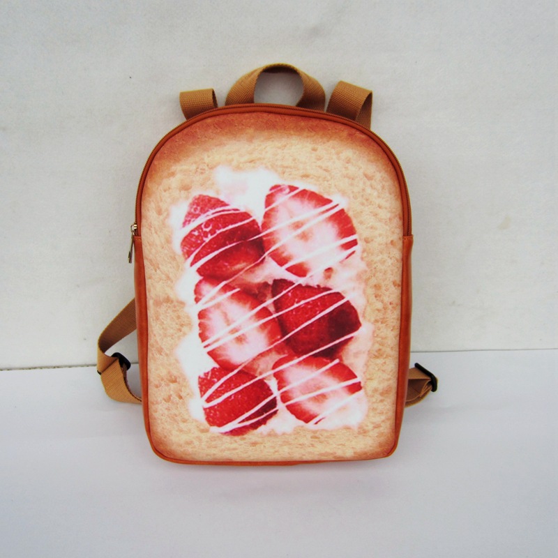 Vrouwen grappige Toast rugzak vrouwelijke schooltas leuke creatieve leuke studententas: Blauw