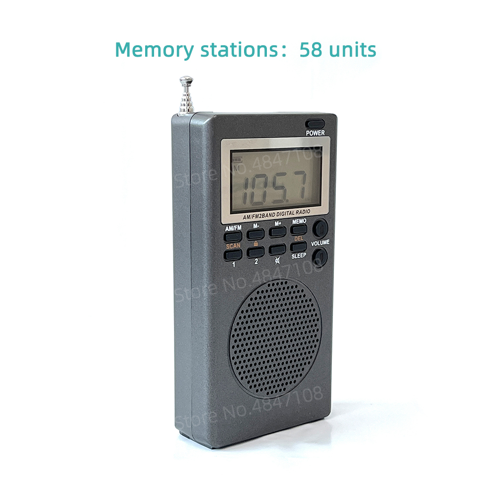 Radio FM/AM portatile Mini ricevitore digitale FM AM tascabile Schermo LCD da 1,8 pollici Rullo ad alta sensibilità con antenna per altoparlante