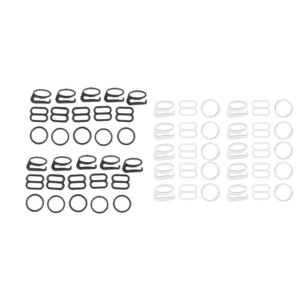 10 sets bh-bandjes schuifjes/haakjes/o-ringen figuur 8 9 0 lingerie versteller voor doe-het-zelf knutselwerkje