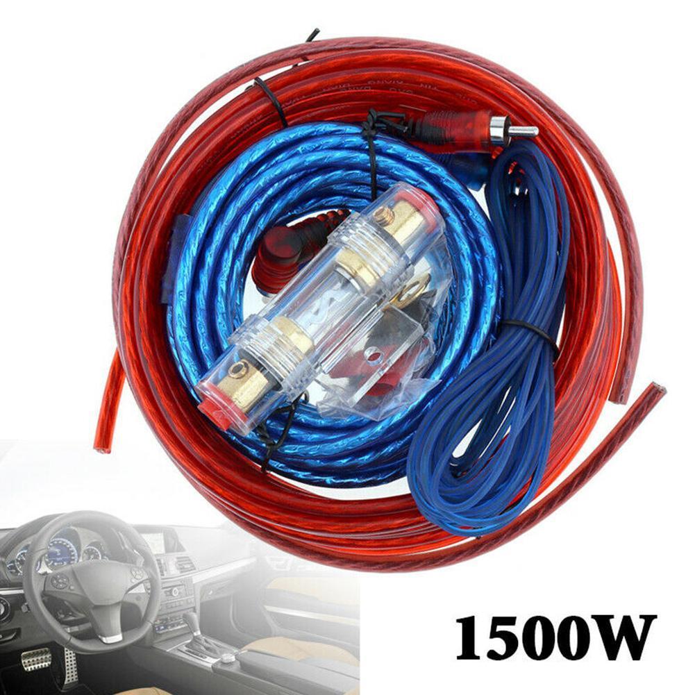 60 AMP Fuse Holder 8GA Power Cable Subwoofer Speaker Amplifier Installation Car Power Cable Wires RCA Wiring Wire Audio Kit