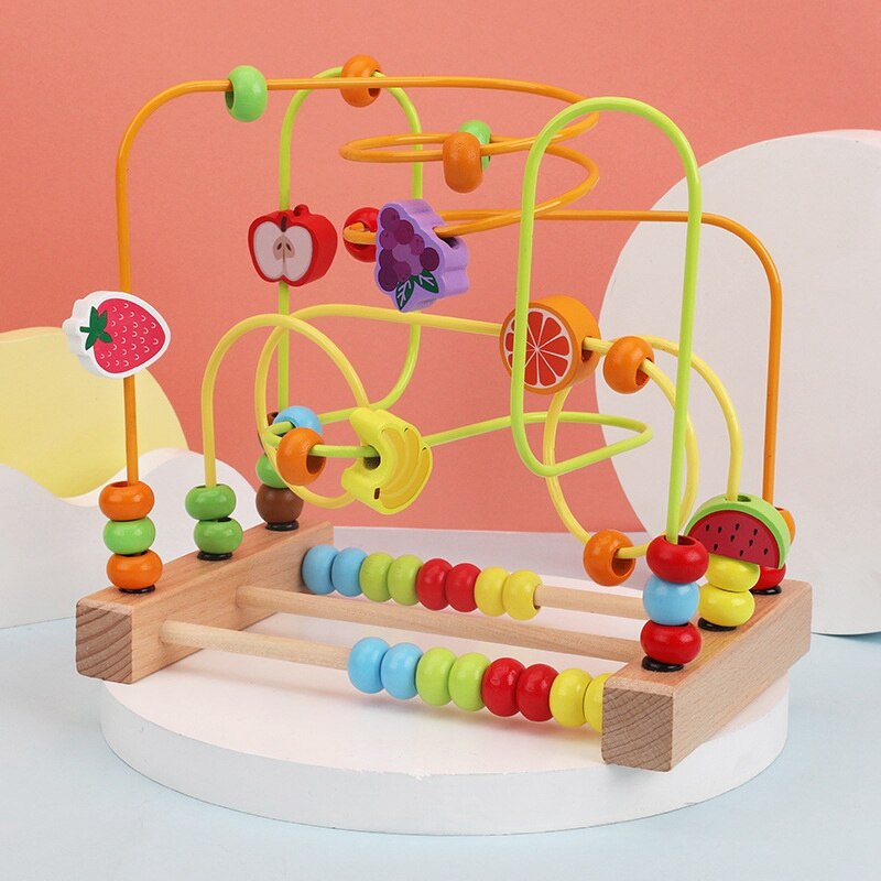 Labyrinthe en bois cercles autour des perles boulier maths Puzzle jouets pour les enfants