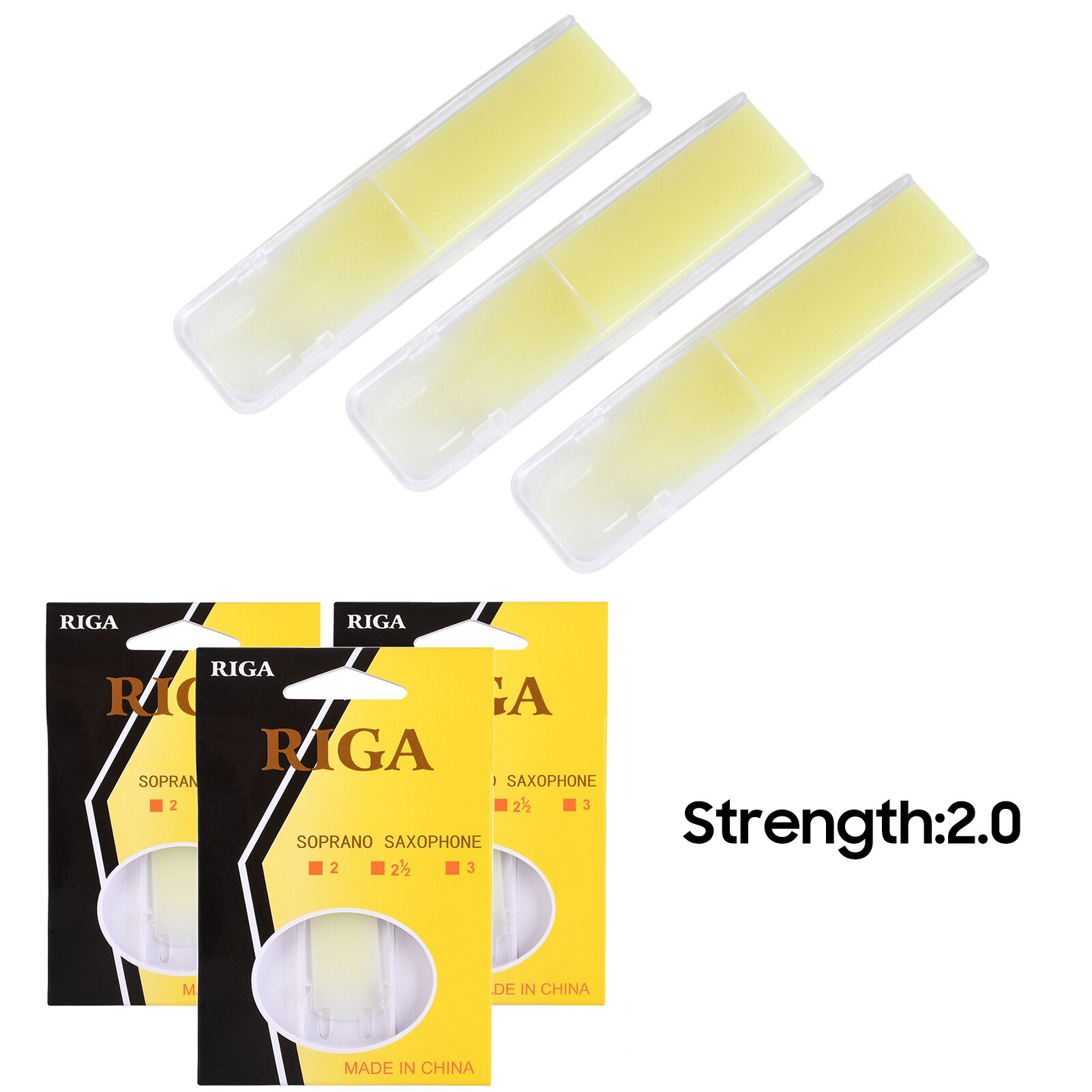 Riga 3Pcs Sopraansaxofoon Hars Reed Sax Hars Riet Saxofoon Accessoires Sterkte 2.0: Strength 1.5