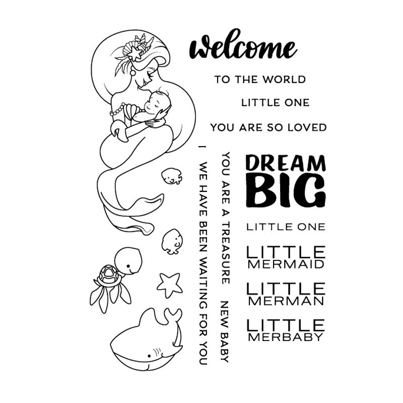 Tervetuloa talvi toimistopöydät merenneito vähittäiskauppa terapialauseet läpinäkyvät kirkkaat postimerkit itse tekemiseen scrapbooking askartelu korttien teko: Kuva 7