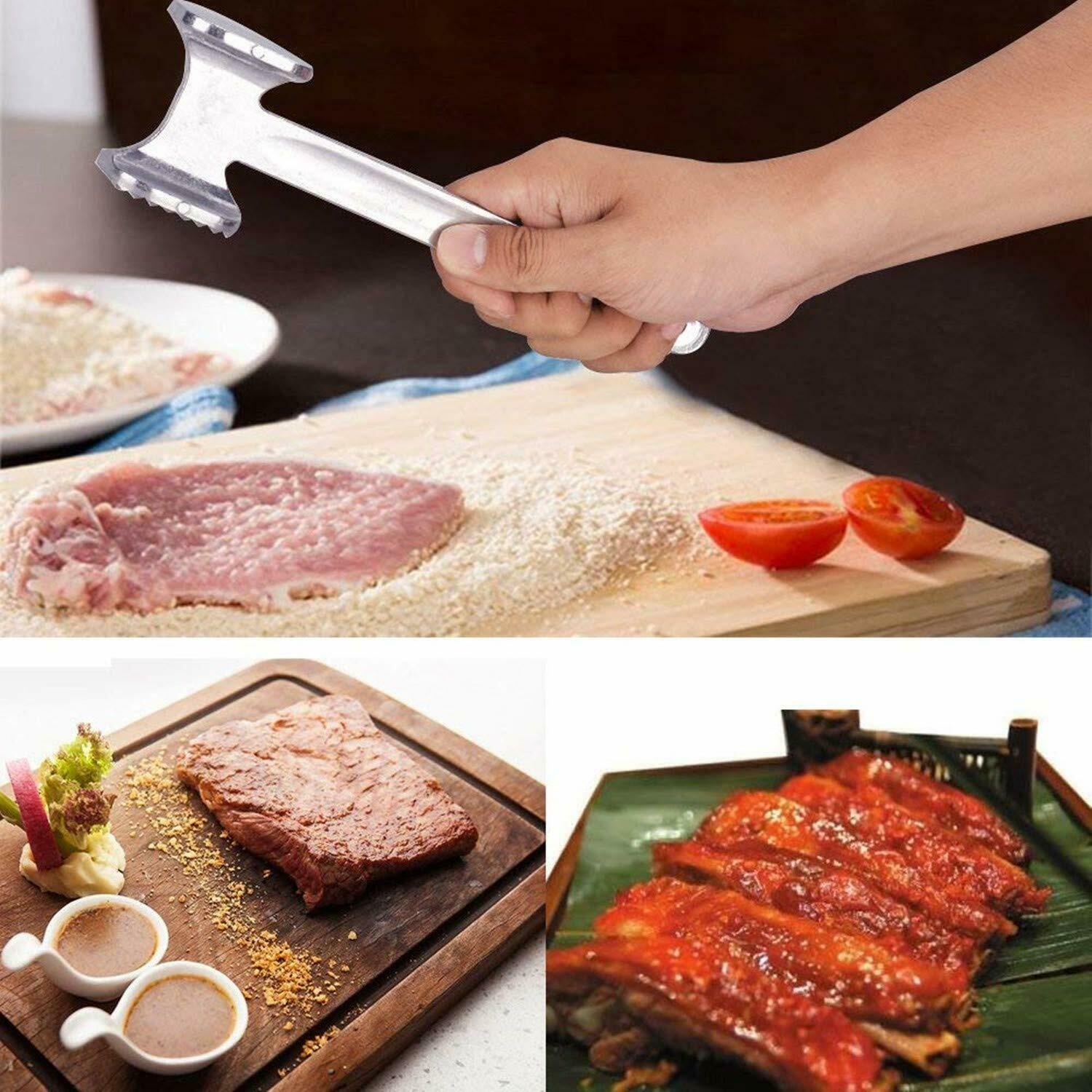 Martillo ablandador de carne herramienta de mazo para golpear carne, filete, pollo, cerdo, acero inoxidable martillo de carne herramienta de cocina