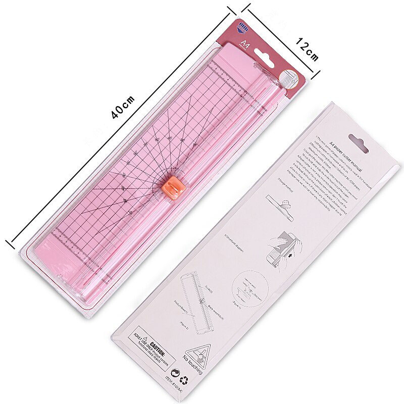 Portable Precision Paper Cutter Safety Cutting Mat Ruler for A4 A5 Paper Photo Label Scrapbooking Trimmer for Office School Kids