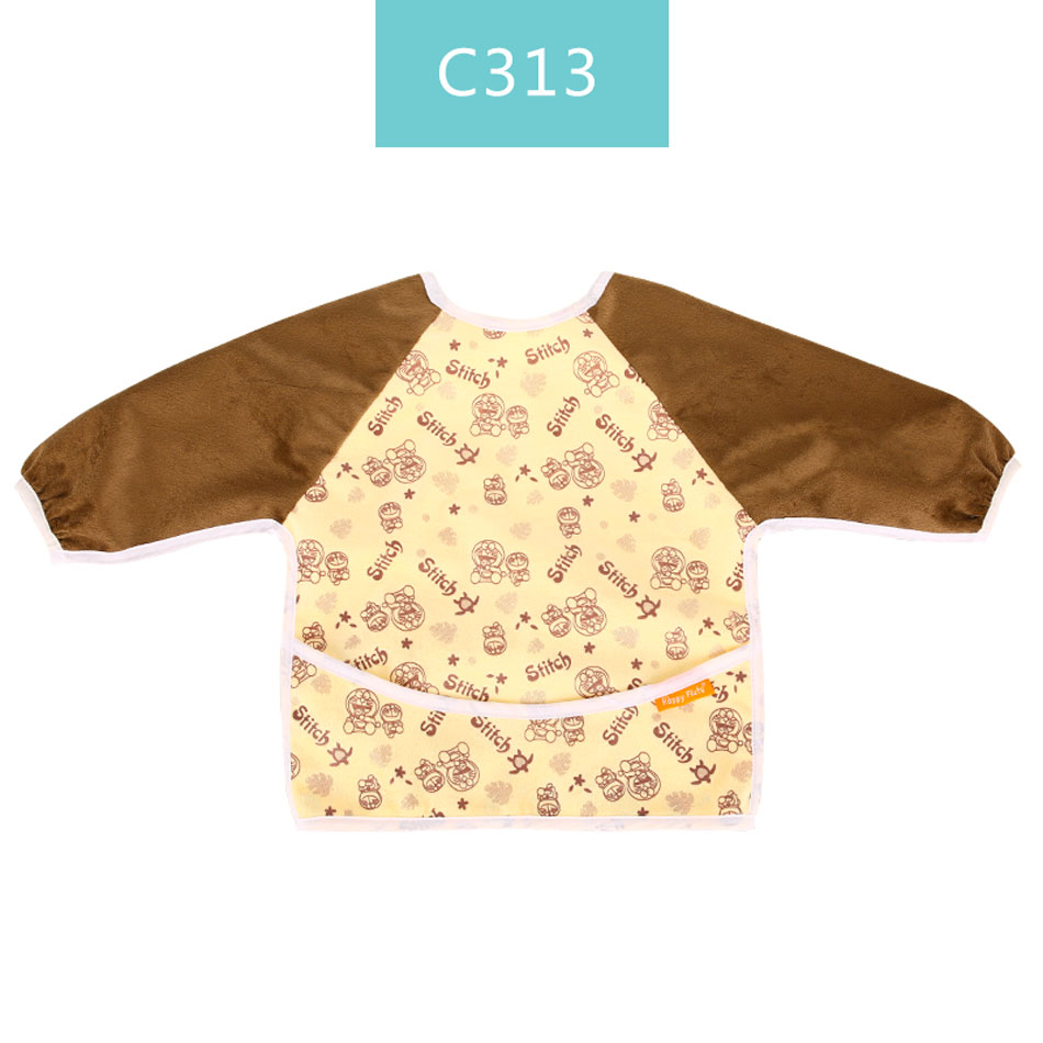Happyflute Baby Slabbetjes Waterdichte Baby Slabbetjes Print Pul & Print Minky Leuke Lange Mouwen Kinderen Bib Burp Kleding Baby Spullen: C313