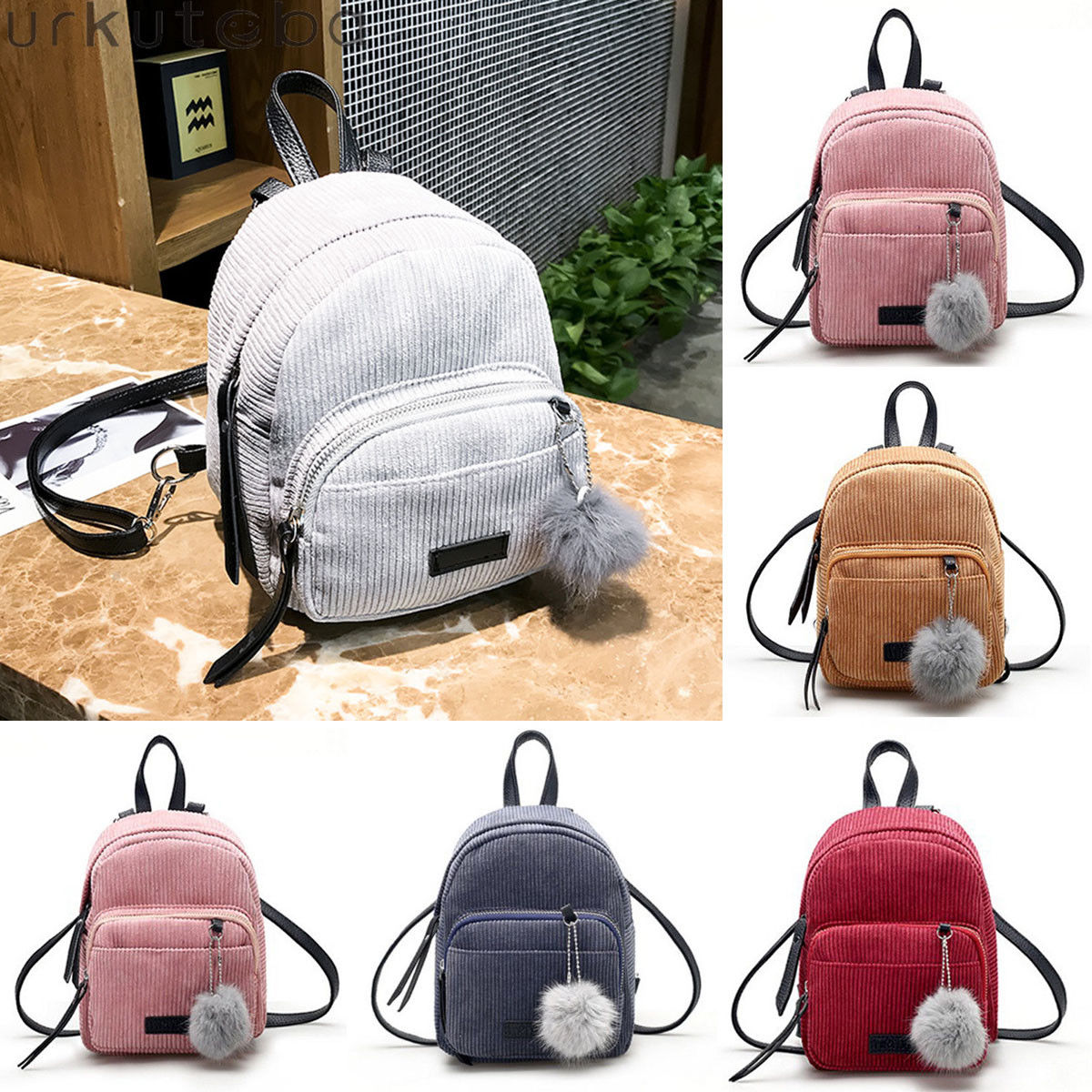 2018 nova marca feminina meninas sólido pequeno ombro mochila de viagem veludo mochila