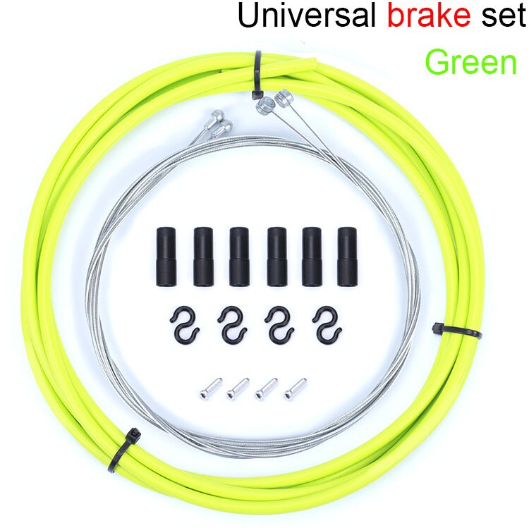 Universal Brake/Shift Cable&Housing Group Sets For MTB Bike Road Bicycle Shift Gear Derailleur/Brake kits Wire Tube Line Hose: Brake Set Green