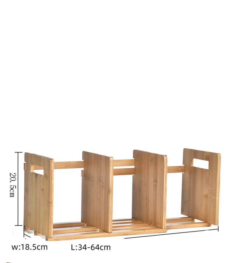 Expandable Desktop Bookshelf,Bamboo Desktop Bookcase,Mini Adjustable Tabletop Bookshelf Organizer for Office Home School