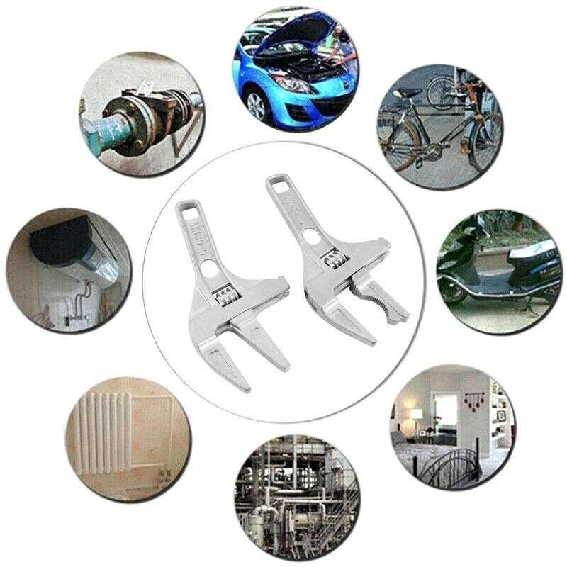 Verstelbare Zaagtand Wrench Multifunctionele Diy Wrench 6-68Mm Grote Opening Badkamer Wrench Aluminium Reparatie Tool