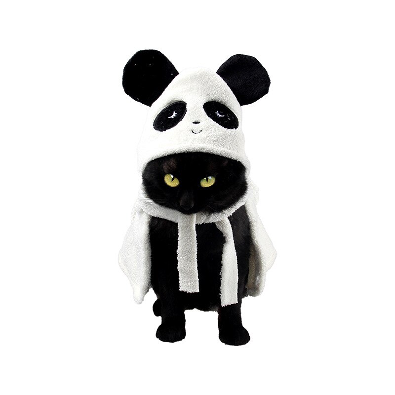 Cute pet bathrobe, small and medium dog microfiber dog super absorbent cat bath cloak pet dry towel - panda frog