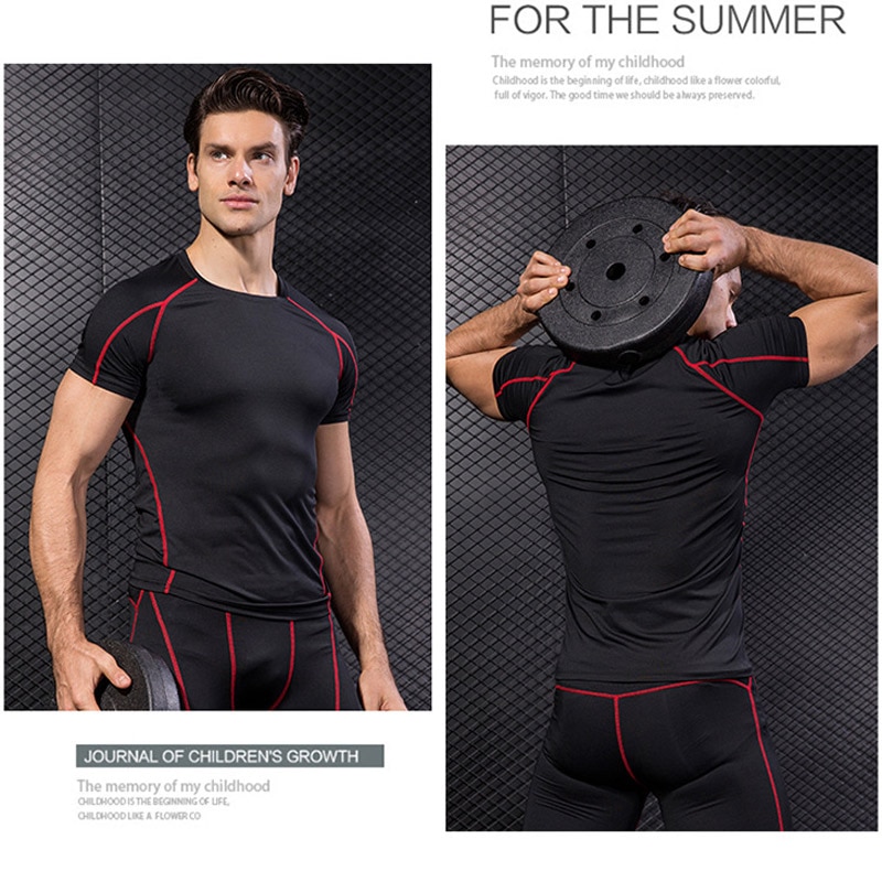 Wanayou mænd løbe t-shirts kortærmet,hurtig tørre anti-sved stramme sportstrøjer,elastisk træning øvelse fitness sport top