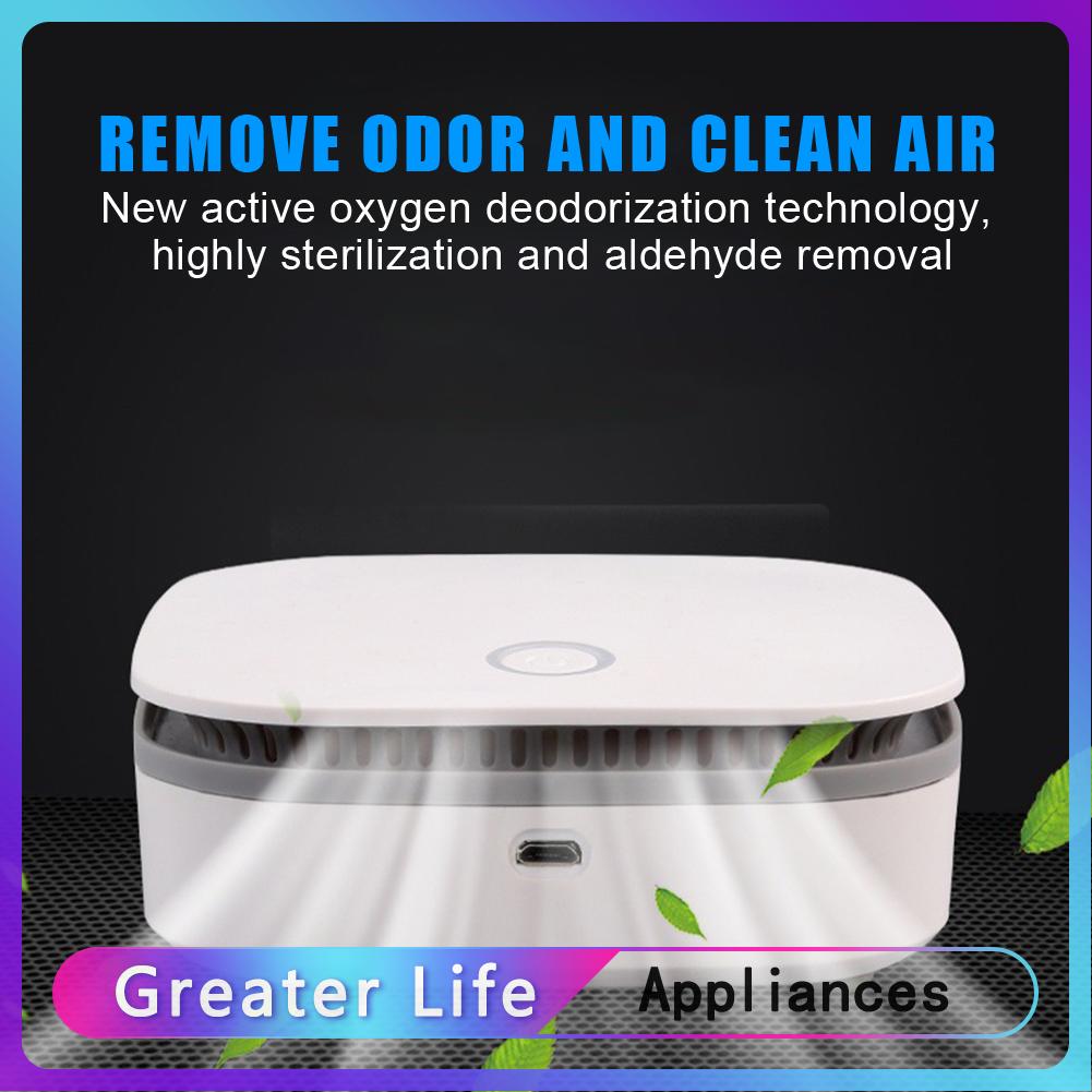 Mini Air Purifier Smart Fridge Freshen Air Cleaner Portable Ozone Anion Generator USB Rechargeable Kitchen Auto Home Clear