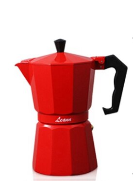 Aluminium 6 kopjes /300ml koffiezetapparaat aluminium materiaal koffiekannen mokkapot mokka koffiezetapparaat  v60 koffiefilter espressomachine: Rood 6 kopjes 300ml