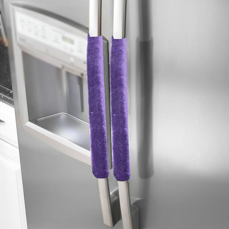 Køleskabshåndtag dæksel 2 stk køleskabsdekoration køkkendør køleskab ovndæksel apparathåndtag: Lilla