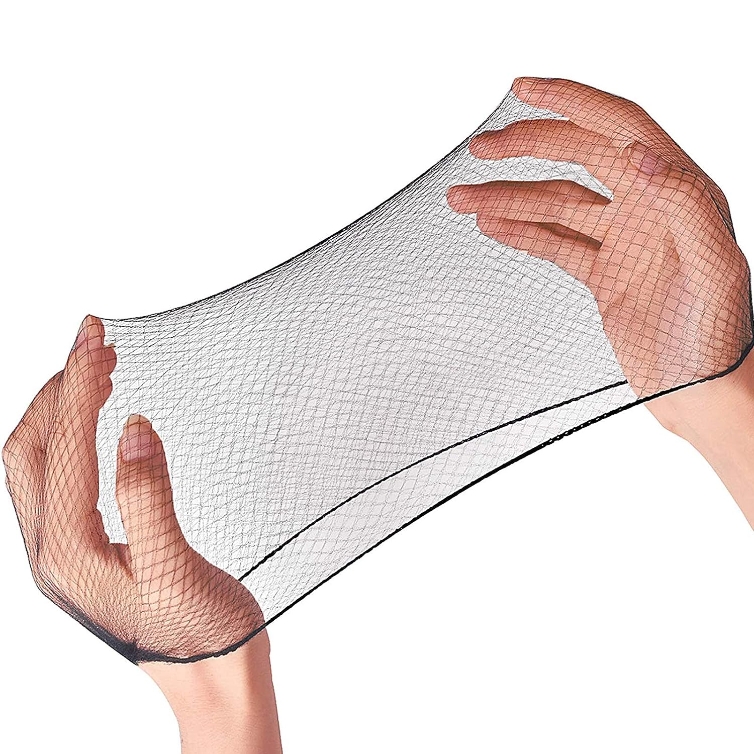 Red para el cabello 50 piezas, redes para el cabello de 24 pulgadas, malla elástica invisible para servicio de comida, moño de ballet, dormir, mujeres y peluca