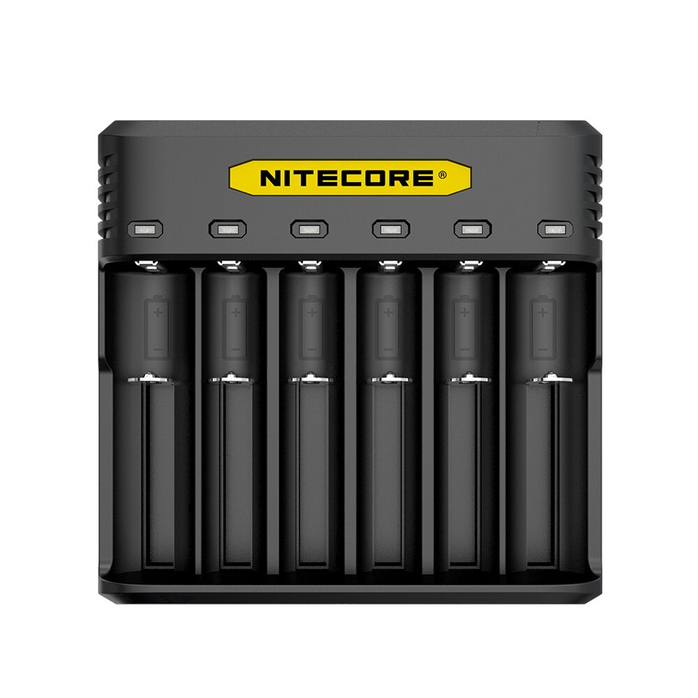Nitecore Q6 6 Slots Qiuck Batterij Oplader Compatibel Met Li-Ion/Imr Afgeplatte Batterijen