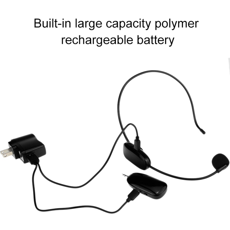 Uhf draadloze microfoon 2 in- in-1 draagbare hoofdmicrofoon stemversterker voor spraakonderwijs