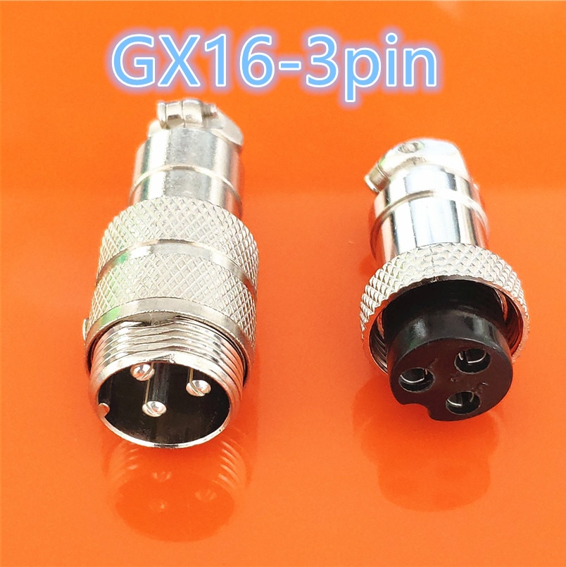 1set GX16 Butting Docking Male & Female 16mm Circular Aviation Socket Plug 2/3/4/5/6/7/8/9/10 Pin Wire Panel Connectors: GX16 3pin