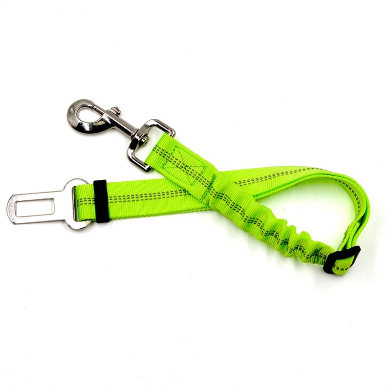 3 Kleuren Elastische Nylon Hond Autogordel Verstelbare Flexibele Reflecterende Hond Reizen Veiligheid Seat Belt Uitbreiding Hond Leash: green