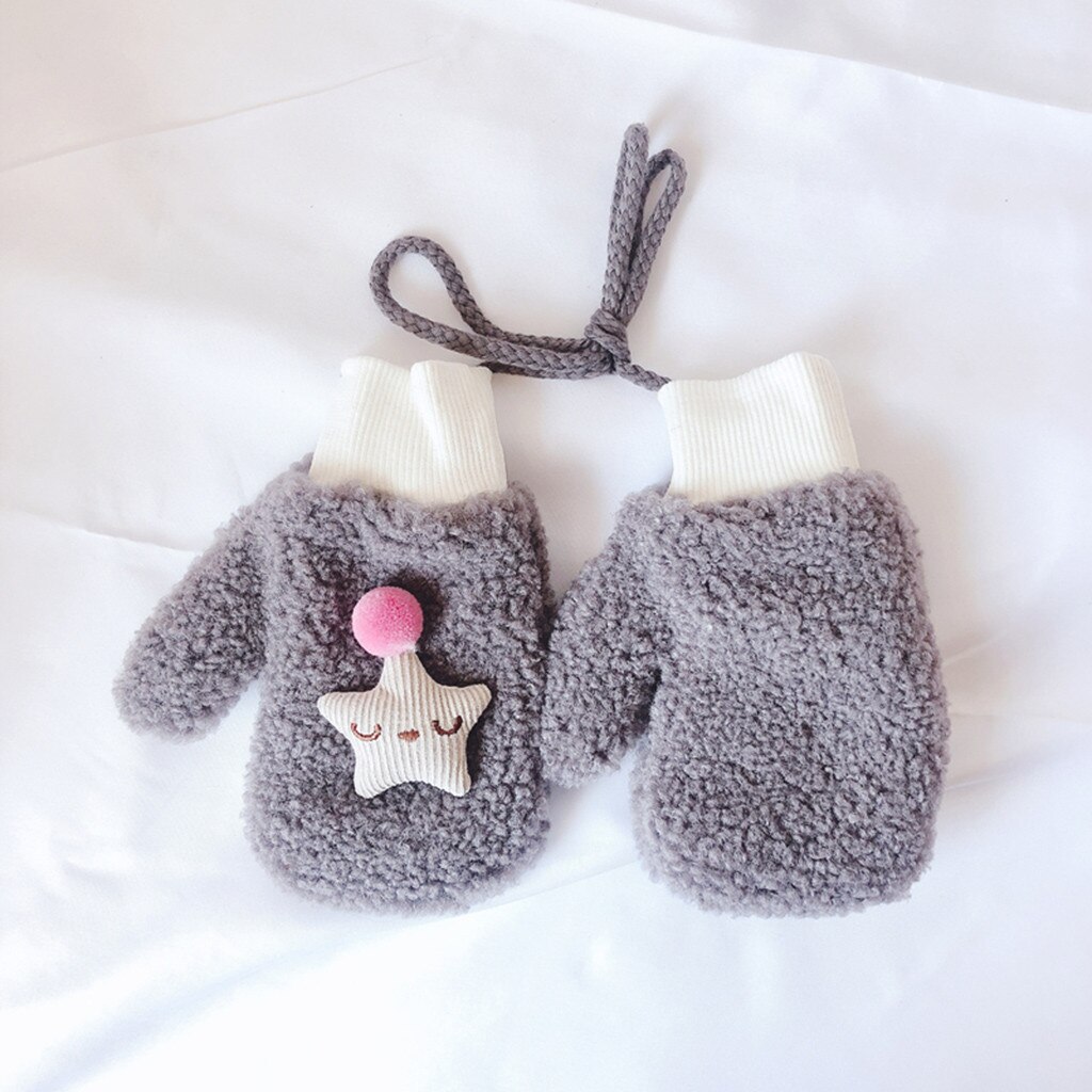 Kleinkind Baby Jungen Mädchen Karikatur Patchwork Volle Finger Winter warm Verdicken Gestrickte Fäustlinge Handschuhe freundlicher freundlicher Nette Handschuhe